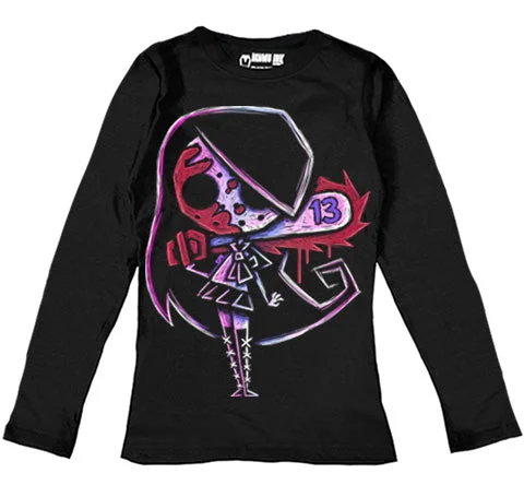 Sweet Stand-Up Collar Style Tokyo Chan 13 Women Long Sleeve Tshirt