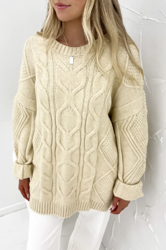 Sweet Puffy Skirt Sharni Knit Cream