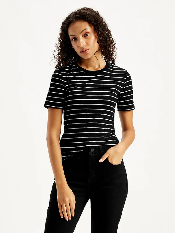 Street Show-off Style Women's Striped Regular Fit T-Shirt