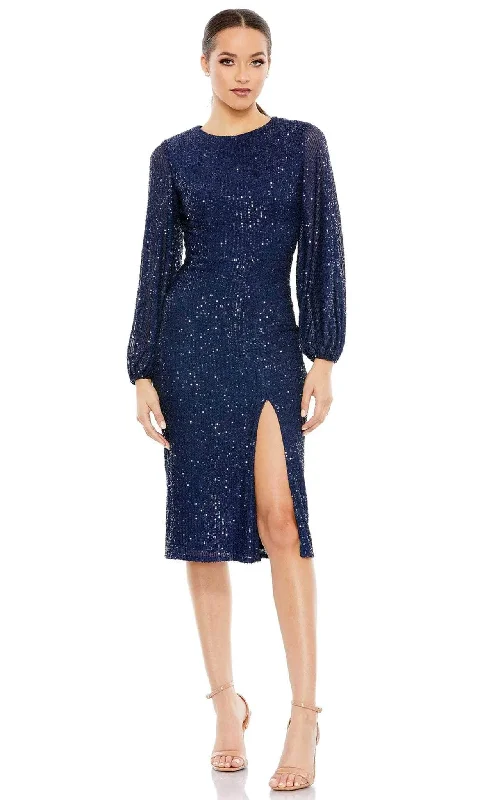 Street Fashion Style Ieena Duggal 42018 - Long Sleeve Sequined Dress