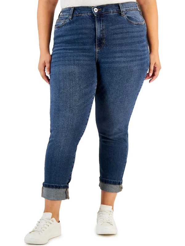 Black And White Style Womens Cuffed Light Wash Skinny Jeans