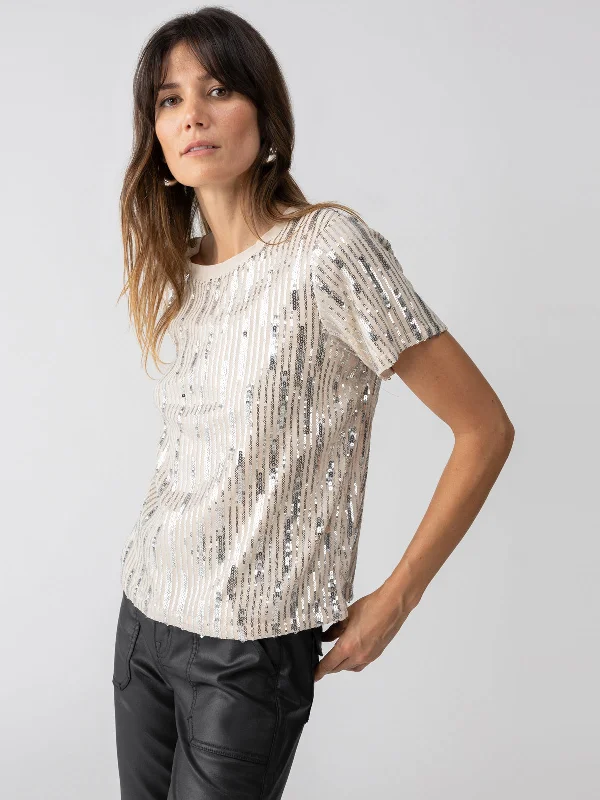 Sports Functional Style Sequin Perfect Tee Lets Celebrate