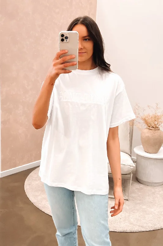 Street Sports Style Varsity Tee White