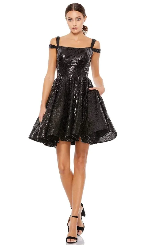 Elegant Classic Ieena Duggal - 49484 Sequined Modest Prom A-Line Dress