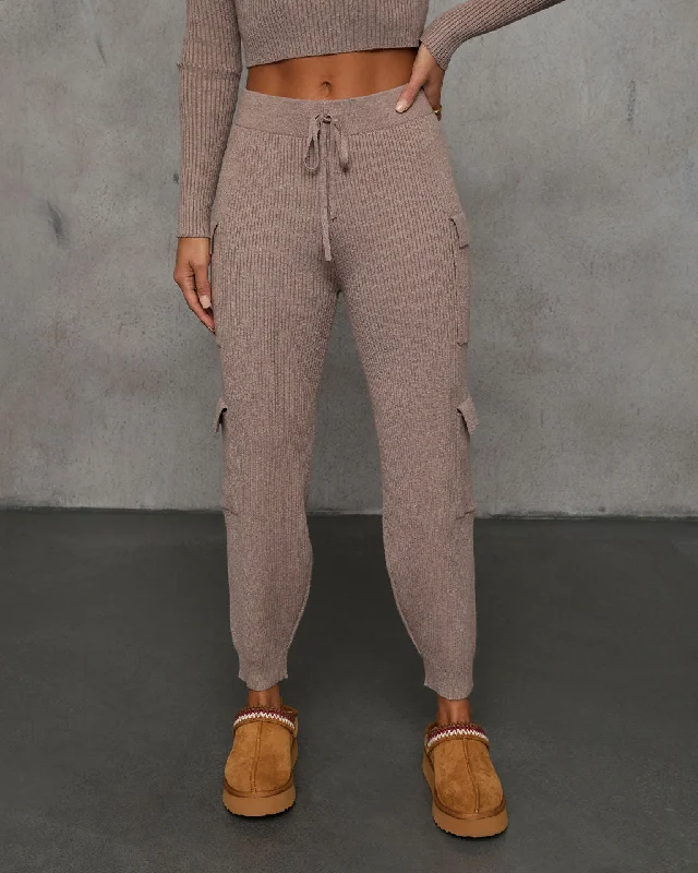 Literary Style Jude Ribbed Knit Drawstring Cargo Pants