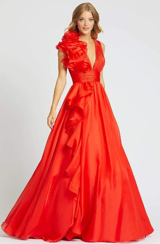 Warm and substantial Mac Duggal Ballgowns - 48856H Ruffle Accent Sleeveless V Neck Ballgown