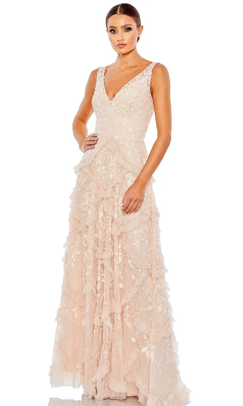 Leisure And Entertainment Mac Duggal 9162 - Sleeveless Deep V-neck Long Dress