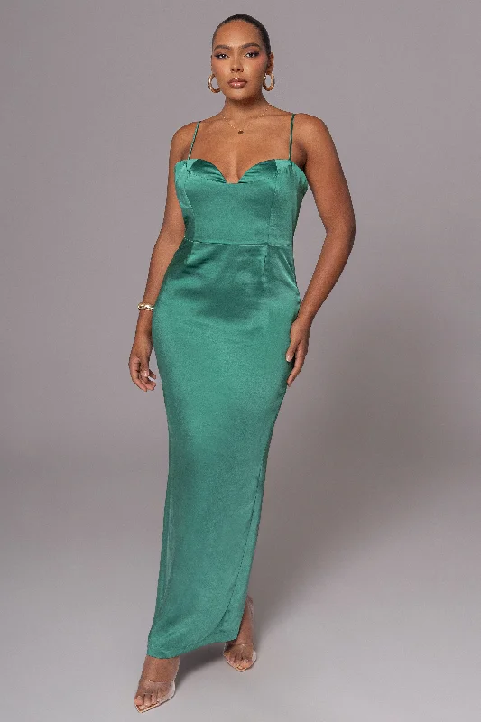 Sweet Small Flower Pattern Green Moment In Time Maxi Dress