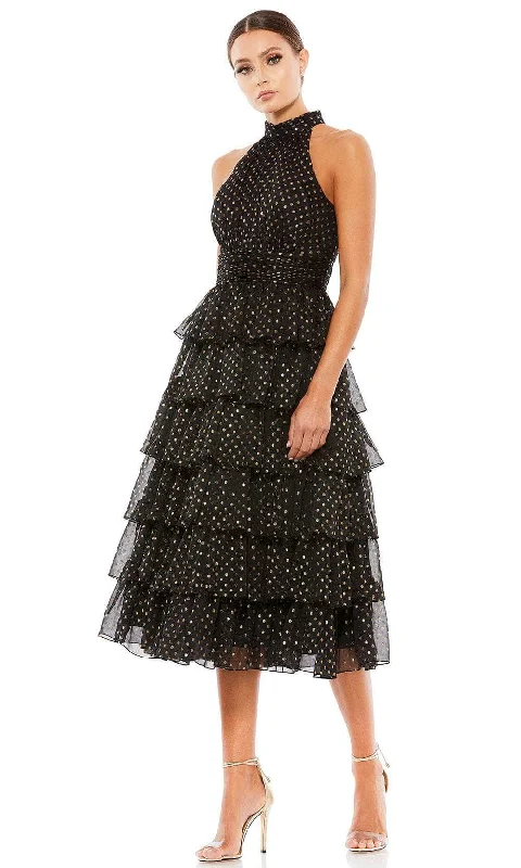 Street Style Mac Duggal 49510 - Halter Polka Dot Cocktail Dress
