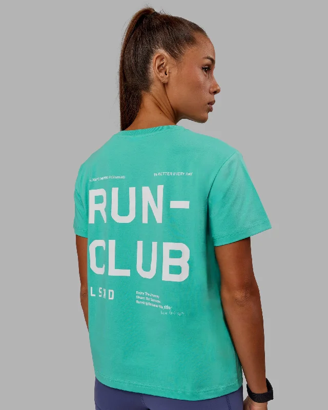 Retro Style Love The Run FLXCotton Tee - Aquatic Awe-White