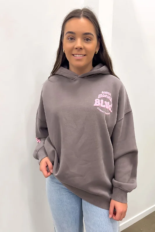 Fashionable sports Santa Monica Hoodie Charcoal