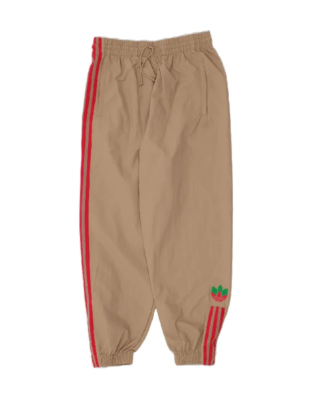 Hip-Hop Style ADIDAS Womens Graphic Tracksuit Trousers Joggers UK 12 Medium Beige Nylon Hip-Hop Style ADIDAS Womens Graphic Tracksuit Trousers Joggers UK 12 Medium Beige Nylon