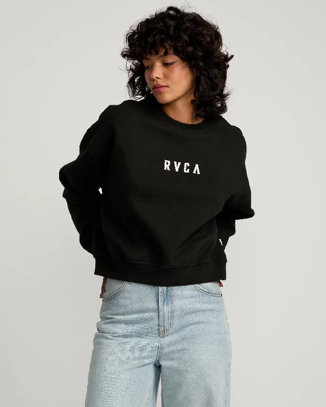 Warm and substantial Stacked Court Crew Sweatshirt - Rvca Black