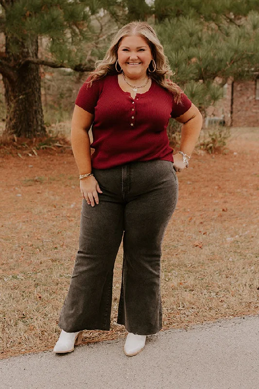 Sweet Words The Adriana High Waist Wide Leg Jean in Vintage Black Curves