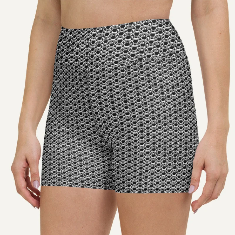 Trendy and versatile Chain Mail High-Waisted Shorts