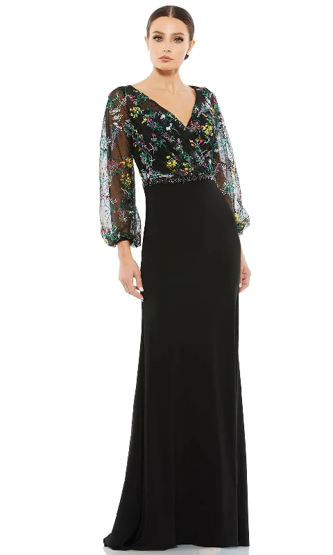 Sports Fitness Wear Mac Duggal 79379 - Puffed Sleeve Mother of the Groom Dress