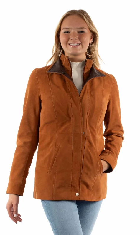 Sports Yoga Style Scully Womens Contrasting Embellished Snap Tan Suede Leather Jacket Sports Yoga Style Scully Womens Contrasting Embellished Snap Tan Suede Leather Jacket