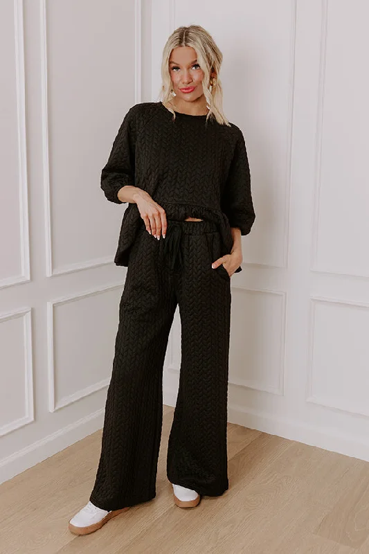 Cool Style Chic A La Mode High Waist Knit Pants in Black