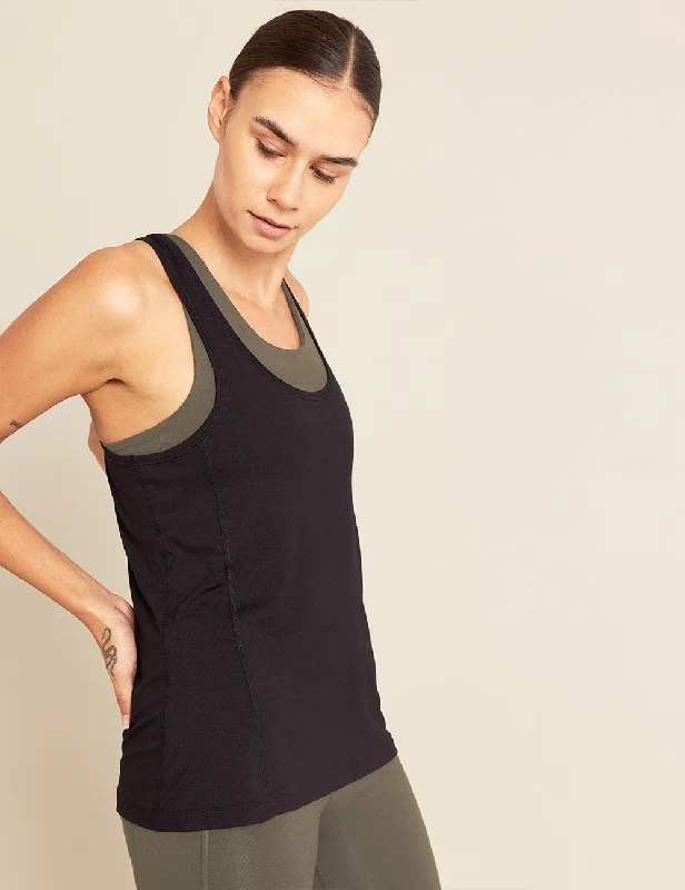 Sports High Waist Style Racerback Active Tank - Black