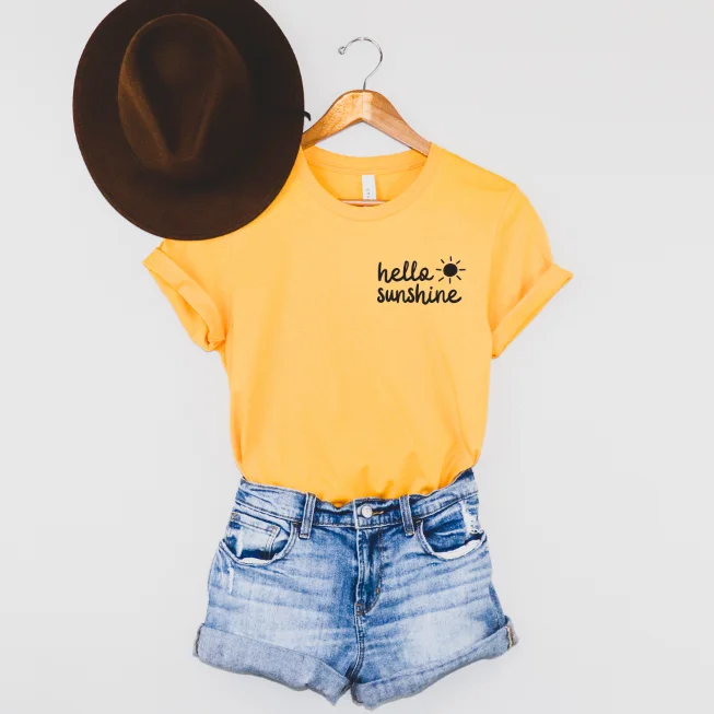 Literary Style Hello Sunshine • Gold Tee