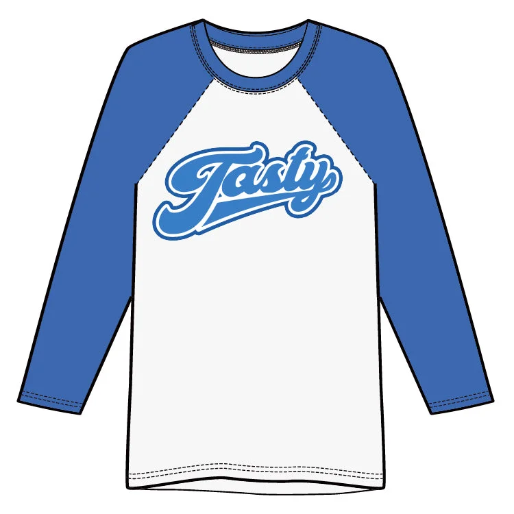 Sports Fitness Style TASTY STEVE - 'Tasty Tee' Raglan Shirt - Blue