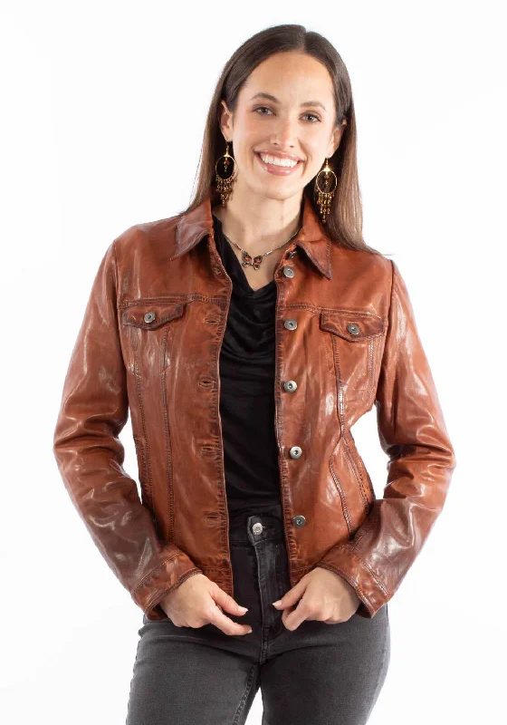 Luxury and fashionable Scully Womens Washed Crinkle Vintage Brown Leather Leather Jacket Luxury and fashionable Scully Womens Washed Crinkle Vintage Brown Leather Leather Jacket