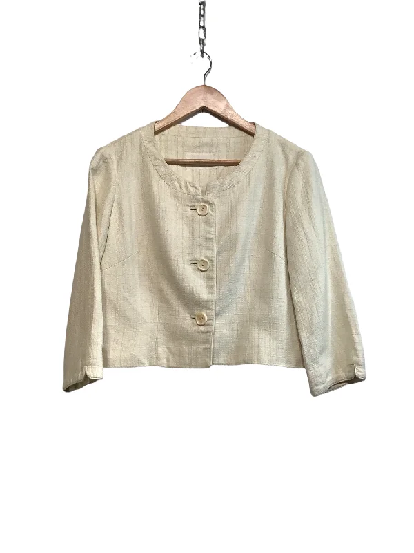 Amazing design Romi Zilkha Cream Knitted Blazer (Size L)