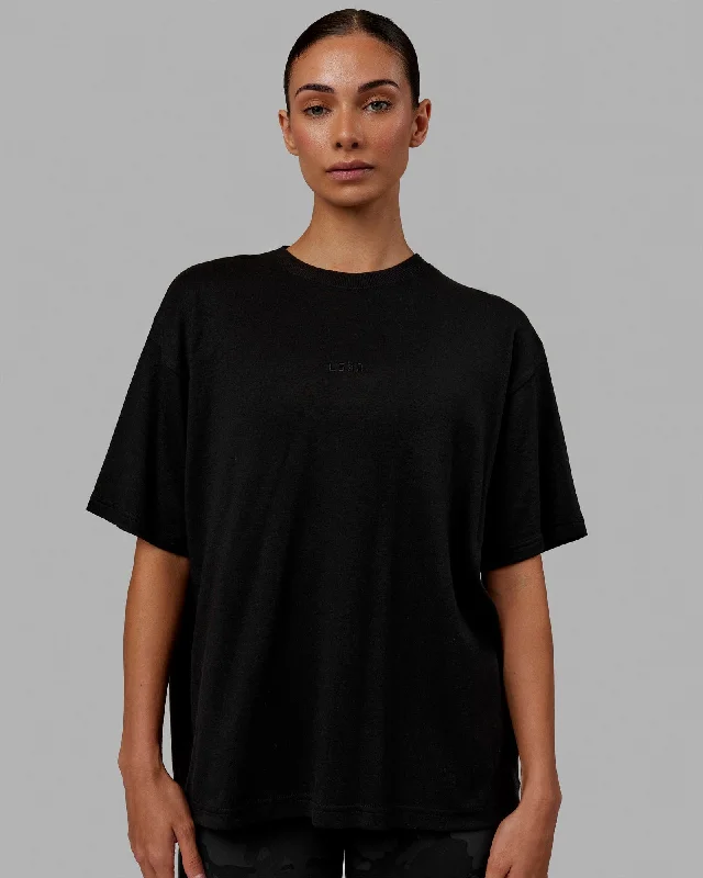 Sweet Student Style Go-To Modal Oversized Tee - Black-Black