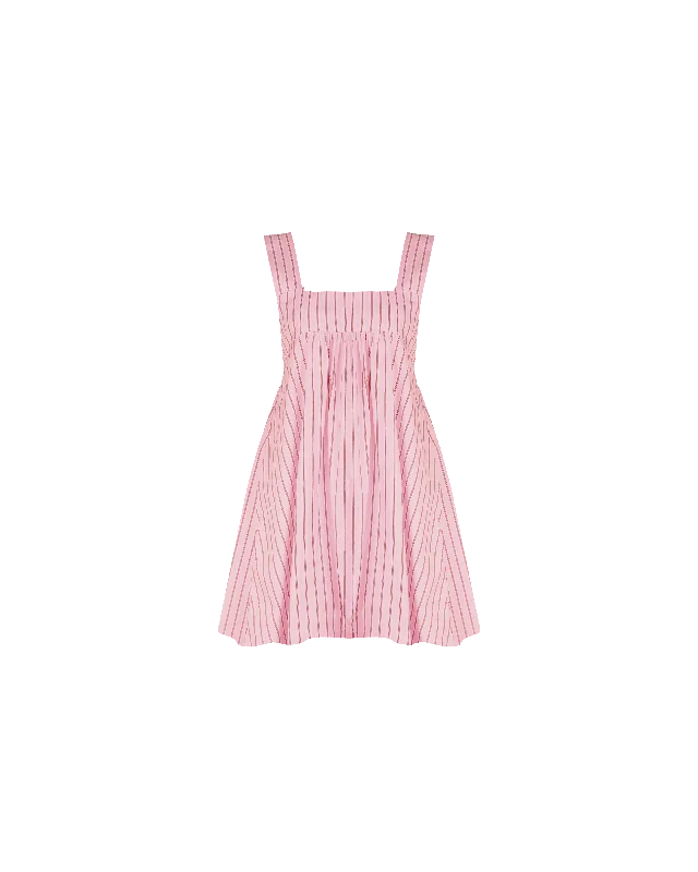 Sports Fitness Wear MARGIE TIE MINI DRESS PINK RED STRIPE