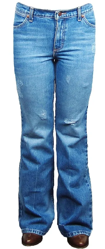 Elegant Classic Women's Wrangler Distressed Flare Jeans