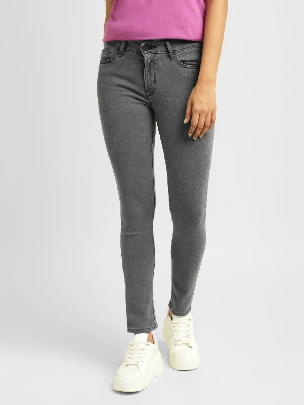 Retro Elegant Style Women's Mid Rise 711 Skinny Fit Jeans