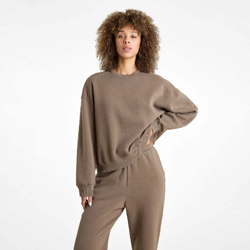 Sports Yoga Style Classic Crewneck Sweatshirt | Mocha