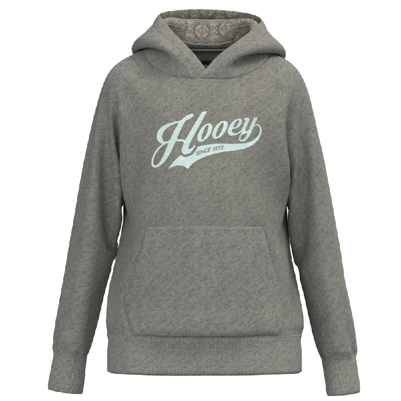 Street Casual Style Youth "Tulane" Heather Grey w/ Light Blue Logo Hoody
