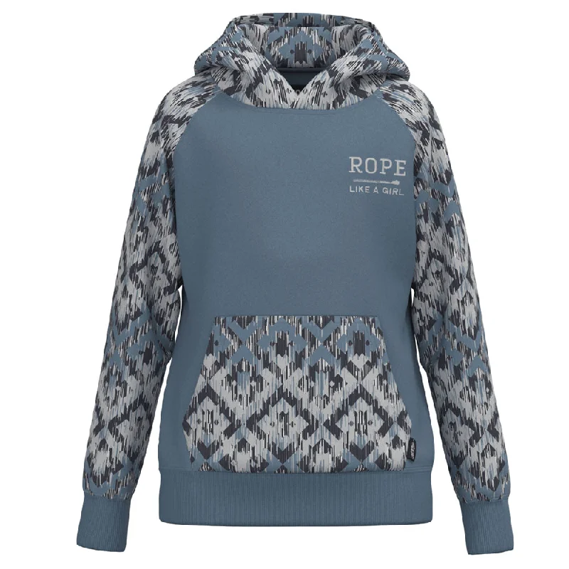 Retro Style Youth "Rope Like A Girl" Blue/White Hoody
