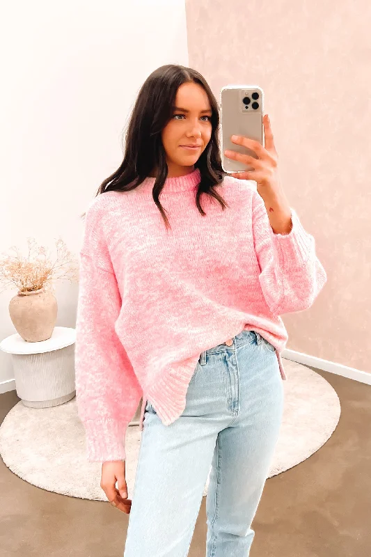 Retro Stripes Poppy Knit Pink