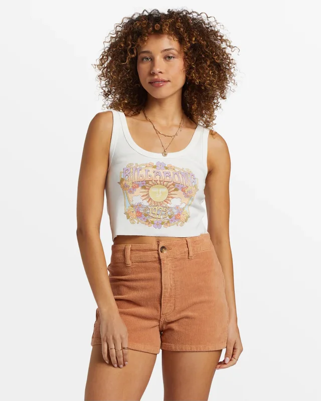 Retro Lace Fabric Ray Of Sunshine Cropped Tank Top