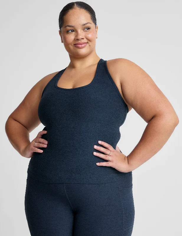 Sports Casual Style Spacedye Step Up Racerback Tank (1X-4X)