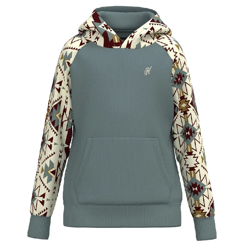 Fashion Style Youth Girls "Legendary Hoody" Blue/ Cream w/Aztec