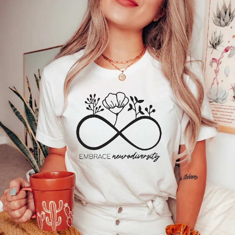 High waist design Embrace Neurodiversity • White Tee
