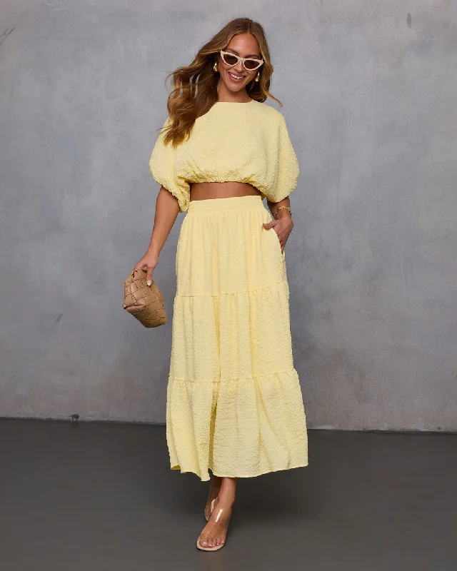 Style Design Liena Tiered Gauze Midi Skirt