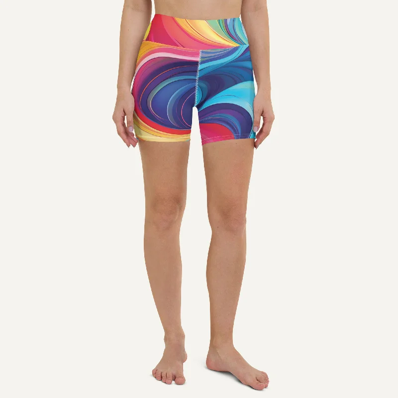 Sweet And Cute Style Color Swirls High-Waisted Shorts