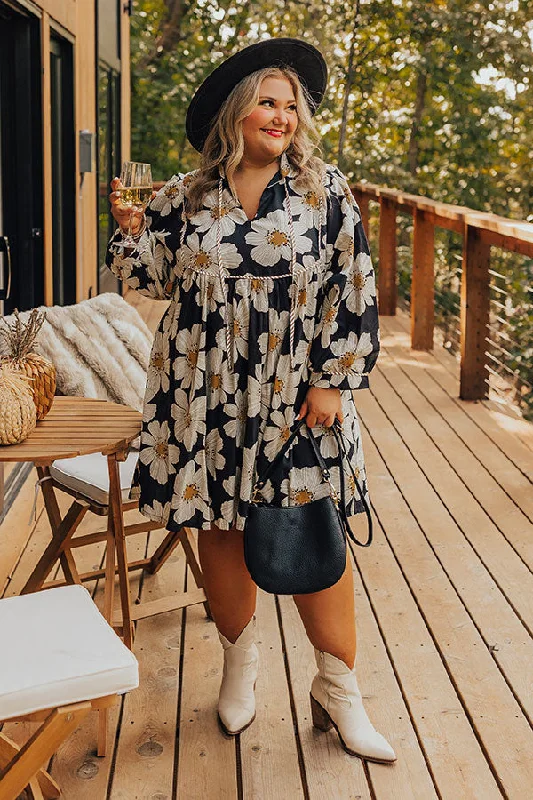 Romantic And Sweet Floral Dreams Babydoll Mini Dress Curves