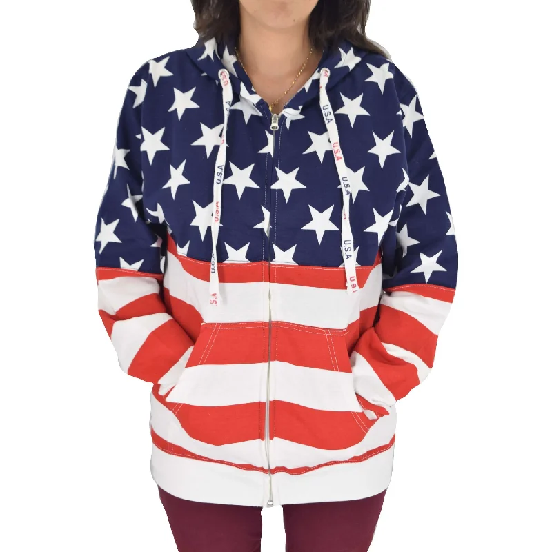Avant-garde trend UnisexPatriotic Stars Full Zip Hoodie