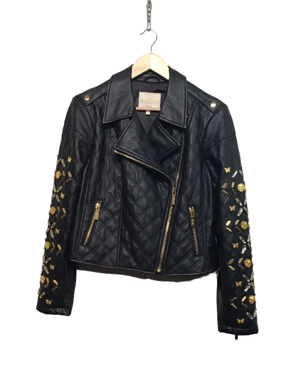 Fashionable and casual Disney by Coco Rocha Embellished Faux Leather Jacket (Women's Size M)