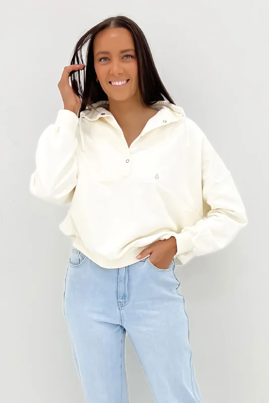 Amazing design Reetrostone Mock Neck Fleece Star White