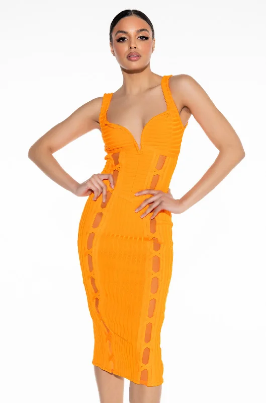 Affordable selection WEDDING GUEST VIBES BANDAGE MIDI DRESS