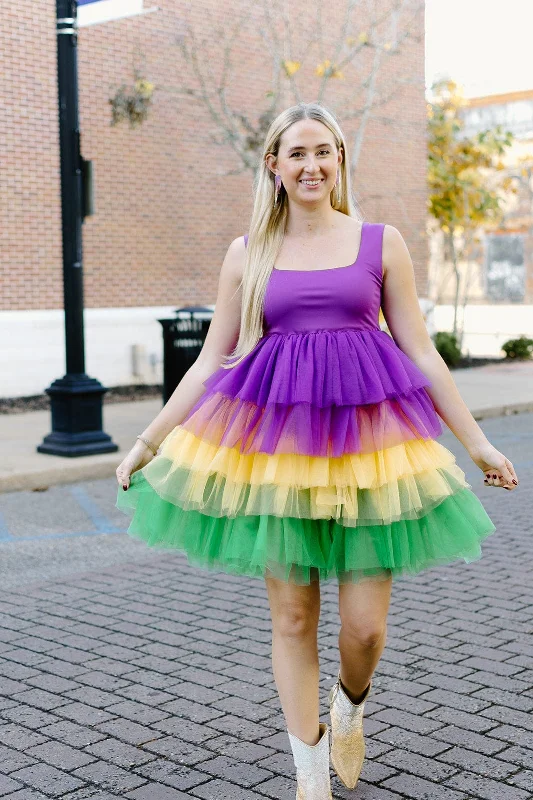 Style Design Mardi Gras Tiered Tutu Dress