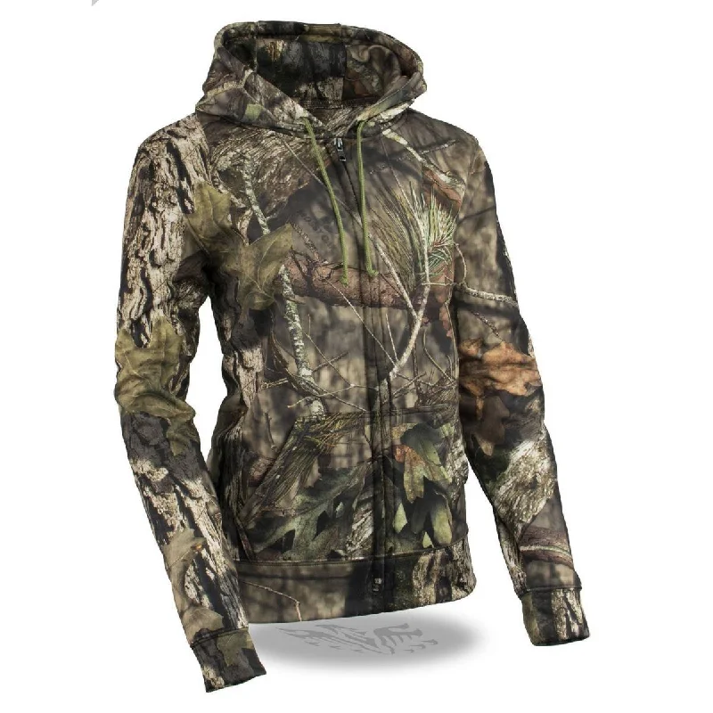 Round neck design Milwaukee Leather MPL2777 Women's Mossy Oak Camouflage Hoodie with Zipper Front