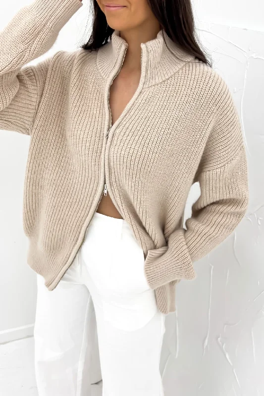 Independent design Leila Knit Zip Jumper Beige