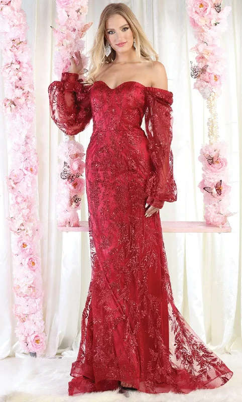 Sweet Words May Queen MQ1973 - Bishop Sleeve Beaded Prom Gown